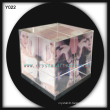 3D color crystal cube photo frame